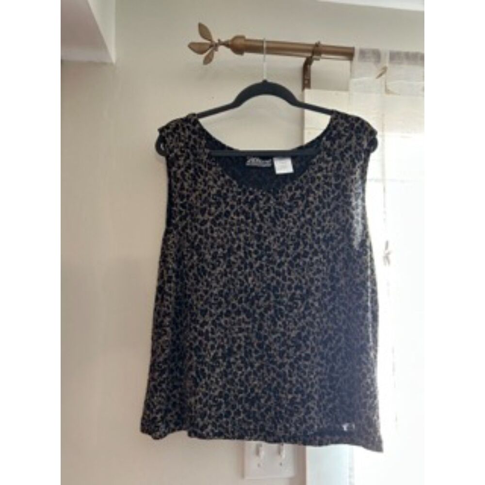 Wave Leopard Print Sleeveless Top Women’s Medium Lightweight Tank